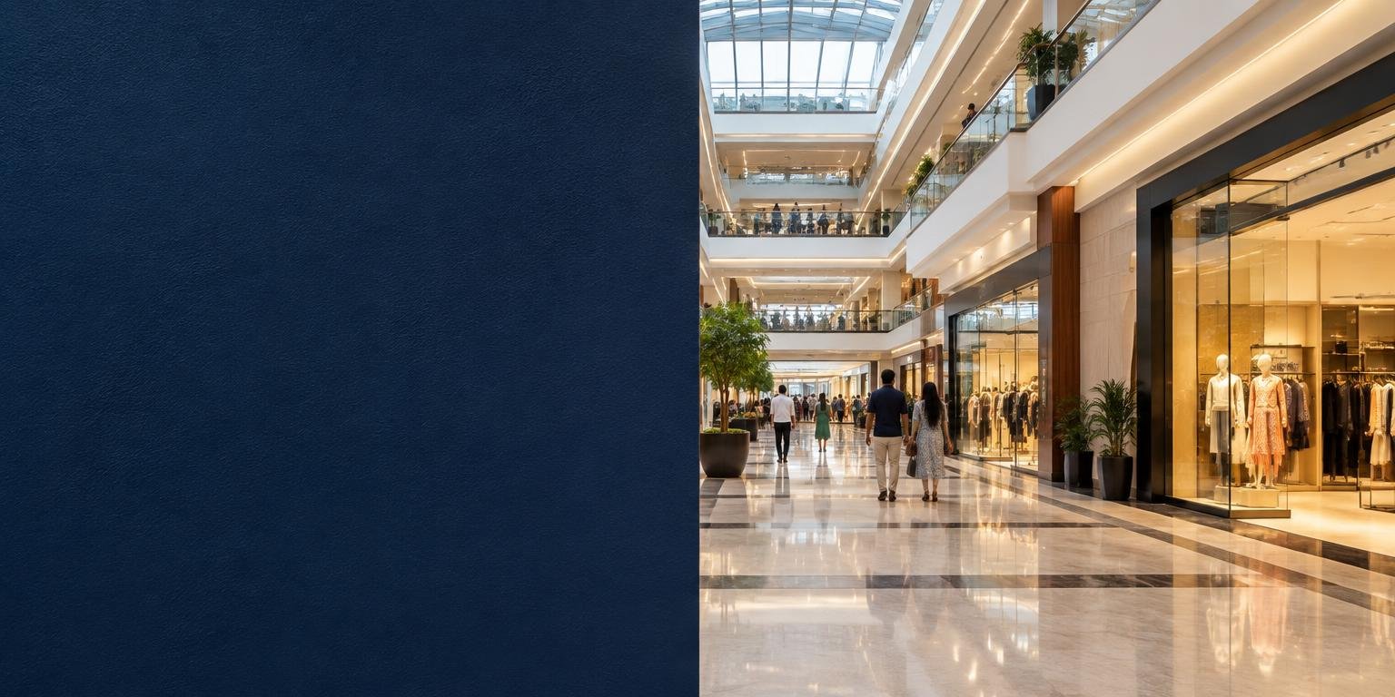 Contemporary shopping mall atrium